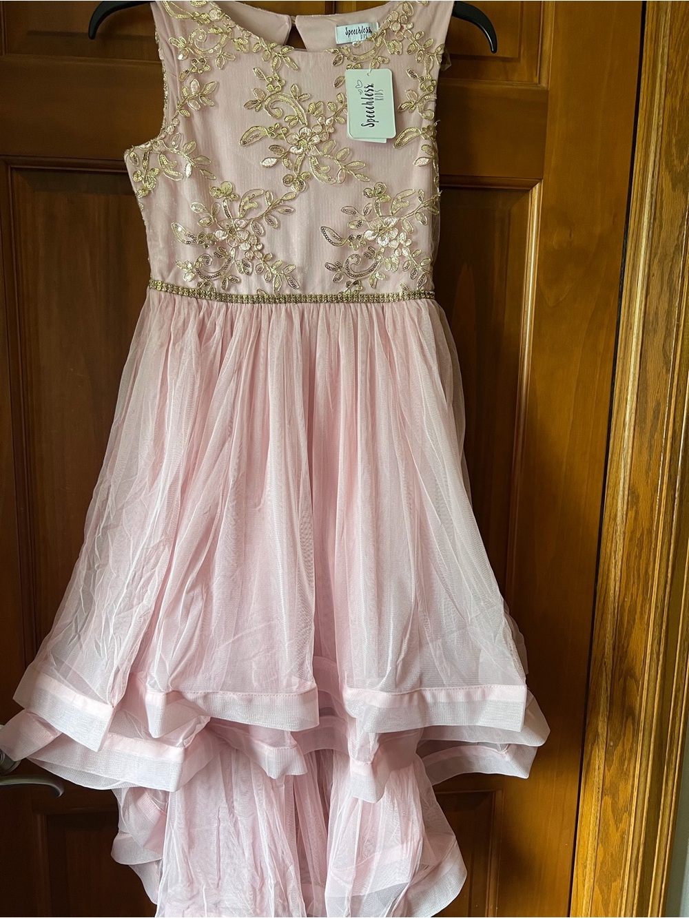 Speechless Pink Dress with Gold Embroidery High-Low Skirt